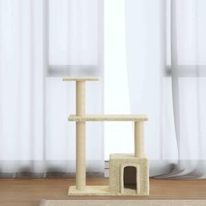 Škrabadlo pro kočky se sisalovými sloupky krémové 70 cm 171433
