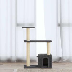 Škrabadlo pro kočky se sisalovými sloupky tmavě šedé 70 cm 171435