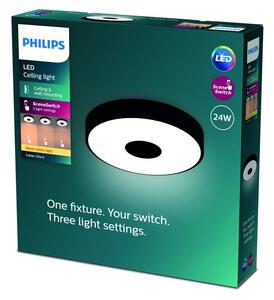 Philips 8720169301290 Coiner stropní svítidlo D389mm LED 24W/2700lm 2700K černá, SceneSwitch