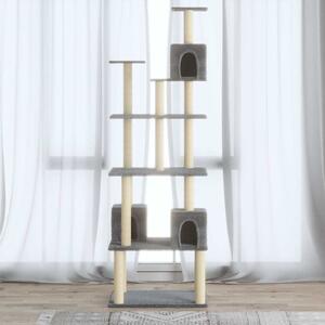 Škrabadlo pro kočky se sisalovými sloupky světle šedé 188 cm 171489