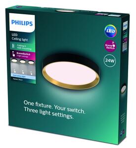Philips 8720169301351 Hanno stropní svítidlo D384mm LED 24W/2800lm 4000K černá, zlatá, SceneSwitch