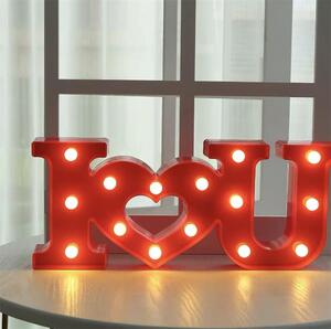 Hjlight led písmena světla baterie napájená červenými dekorativními pro události svatební party nově design