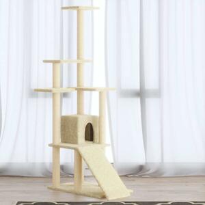 Škrabadlo pro kočky se sisalovými sloupky krémové 155 cm 171515