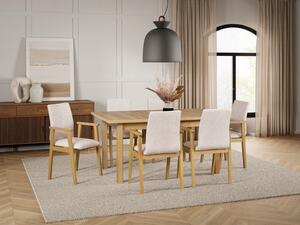 Jídelní sestava DX 35 odstín dřeva (židle + nohy stolu) sonoma, odstín lamina (deska stolu) grandson, potahový materiál látka