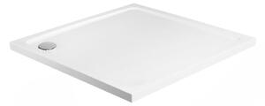 Rea Savoy, čtvercová akrylátová sprchová vanička 80x80 cm + sifon, bílá, REA-K1906