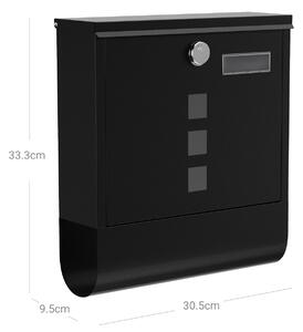 SONGMICS Poštovní schránka - černá - 30,5x33,3 cm