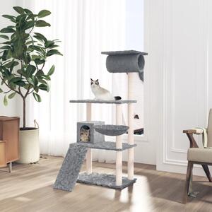 Škrabadlo pro kočky se sisalovými sloupky světle šedé 131 cm 171604