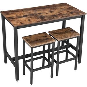 Stůl NEJBY WILL se dvěma stoličkami, ořech/černá