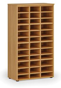 Třídicí regál PRIMO WOOD, 1434 x 800 x 420 mm, 36 přihrádek, buk