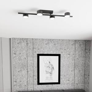 EMIBIG LIGHTING Stropní bodové světlo Bet, délka 80 cm, černé, kov, 4-bodové., stmívatelný, Černá, Obývací pokoj / jídelna, kov, Moderní