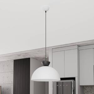 EMIBIG LIGHTING Závěsné světlo Lunaro, bílé, Ø 40 cm, kov, stmívatelný, Bílá / opál, Obývací pokoj / jídelna, kov, Moderní