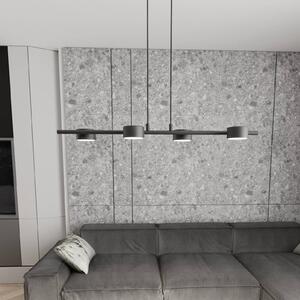 EMIBIG LIGHTING Stropní bodové světlo Sora, délka 80 cm, kov, 4-bodové., stmívatelný, Černá, Obývací pokoj / jídelna, kov, Moderní