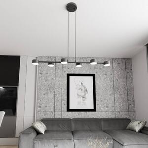 EMIBIG LIGHTING Stropní bodové světlo, Megara, délka 80 cm, kov, 6-bodové., stmívatelný, Černá, Obývací pokoj / jídelna, kov, Moderní