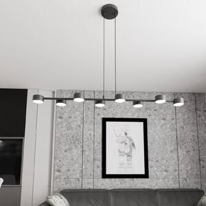EMIBIG LIGHTING Stropní bodové světlo Megara, délka 100 cm, kov, 8-bodové., stmívatelný, Černá, Obývací pokoj / jídelna, kov, Moderní