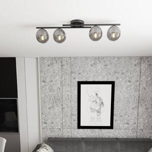 EMIBIG LIGHTING Stropní světlo Kairo, černá/kouřově šedá, kov, 4-bodové., stmívatelný, Černá, Obývací pokoj / jídelna, kov, Moderní
