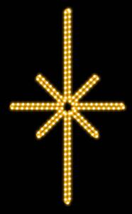 DECOLED LED světelná hvězda Polaris 48 × 63 cm, teple bílá