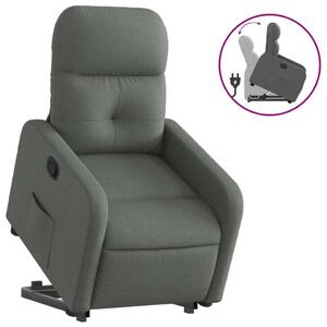 Zvedací polohovací křeslo tmav edé textil