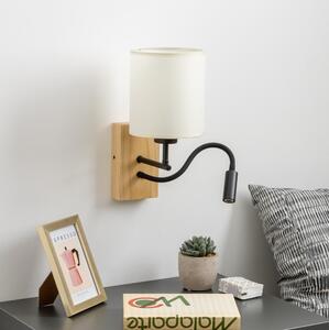 Brilagi - LED Nástěnná lampa NUBILA WOOD 1xE27/25W/230V+LED/3W dub/černá/krémová