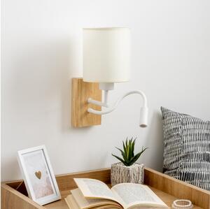 Brilagi - LED Nástěnná lampa NUBILA WOOD 1xE27/25W/230V +LED/3W dub/bílá/krémová