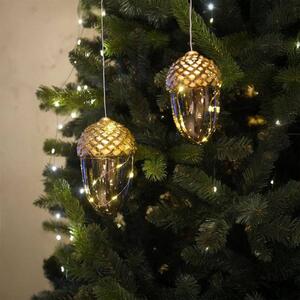 SIRIUS LED závěsná světelná dekorace, žalud ,13 cm, zlatý