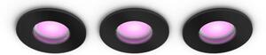 Philips HUE White and color ambiance 8720169320895 Xamento zápustné svítidlo D93mm GU10 4,2W/350lm 2000-6500K+RGB IP44 černá 3-set