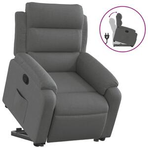 Zvedací polohovací křeslo tmav edé textil