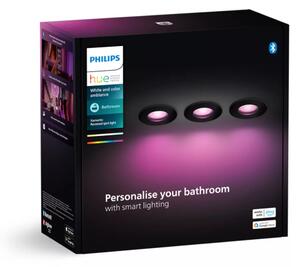 Philips HUE White and color ambiance 8720169320895 Xamento zápustné svítidlo D93mm GU10 4,2W/350lm 2000-6500K+RGB IP44 černá 3-set