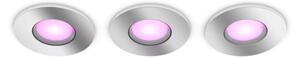 Philips HUE White and color ambiance 8720169321014 Xamento zápustné svítidlo D93mm GU10 4,2W/350lm 2000-6500K+RGB IP44 chrom 3-set