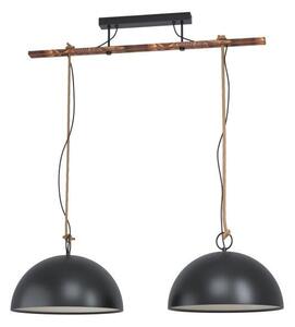 Eglo Vintage 43397 HODSOLL Závěsné svítidlo E27 2x40W černá, hnědá