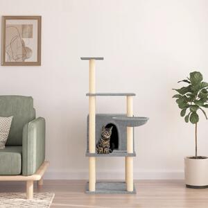 Škrabadlo pro kočky se sisalovými sloupky světle šedé 132 cm 171727