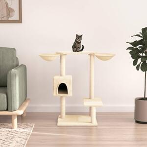 Škrabadlo pro kočky se škrabacími sloupky krémové 82 cm 171759
