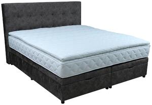 POSTEL BOXSPRING, dřevo, textil, kompozitní dřevo, šedá Novel - Postele s úložným prostorem