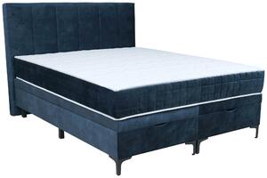 POSTEL BOXSPRING, 180/200 cm, dřevo, textil, kompozitní dřevo, modrá Hom`in - Postele s úložným prostorem