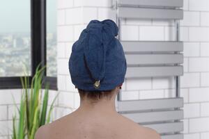 Rychleschnoucí turban na vlasy RENA tmavé modrý