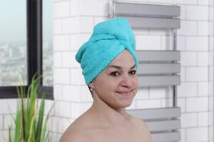 Rychleschnoucí turban na vlasy RENA tykysový