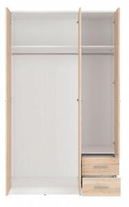 Nepo Plus Šatní skříň SZF3D2S Bílá/Dub Sonoma