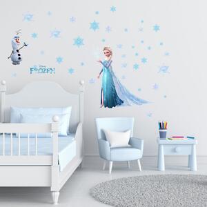 Samolepka na zeď "Elsa a Olaf" 60x70 cm