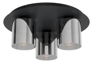 Eglo 99631 GOROSIBA 1 stropní svítidlo E27 3x40W černá, kouřové sklo