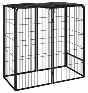 Ohrádka pro psy 6 panely černá 50 x 100 cm práškovaná ocel 171792