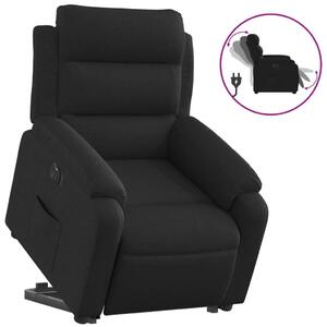 Elektrické zvedací polohovací křeslo erné textil