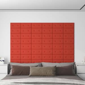 Nástěnné panely 12 ks červené 30 x 15 cm umělá kůže 0,54 m²