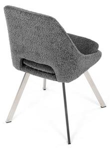Elegantní šedá jídelní židle RINA s broušenými kovovými nohami (vzorek z prodejny)