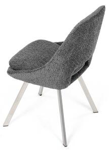 Elegantní šedá jídelní židle RINA s broušenými kovovými nohami (vzorek z prodejny)