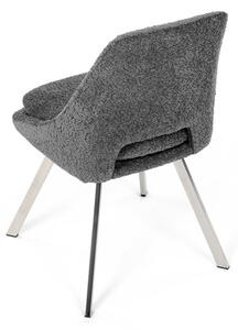 Elegantní šedá jídelní židle RINA s broušenými kovovými nohami (vzorek z prodejny)