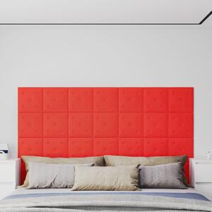 Nástěnné panely 12 ks červené 30 x 30 cm umělá kůže 1,08 m²
