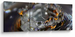 Obraz náramku z kapek vody (s hodinami) (90x30 cm)