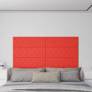 Nástěnné panely 12 ks červené 90 x 30 cm umělá kůže 3,24 m²