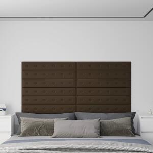 Nástěnné panely 12 ks hnědé 90 x 15 cm umělá kůže 1,62 m²