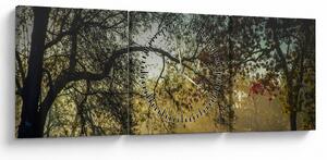 Obraz východu slunce (s hodinami) (90x30 cm)