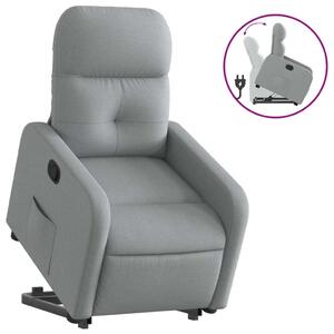 Zvedací polohovací křeslo svtle edé textil